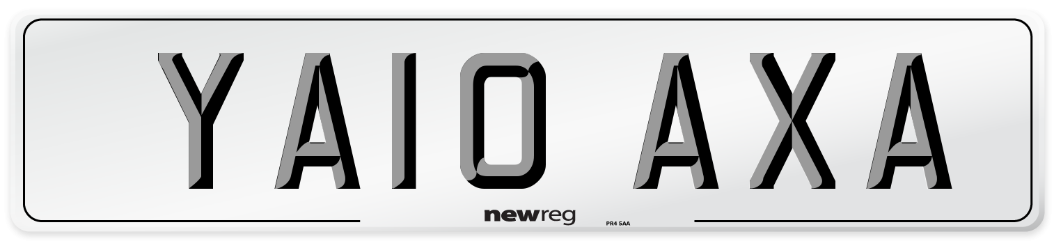 YA10 AXA Number Plate from New Reg